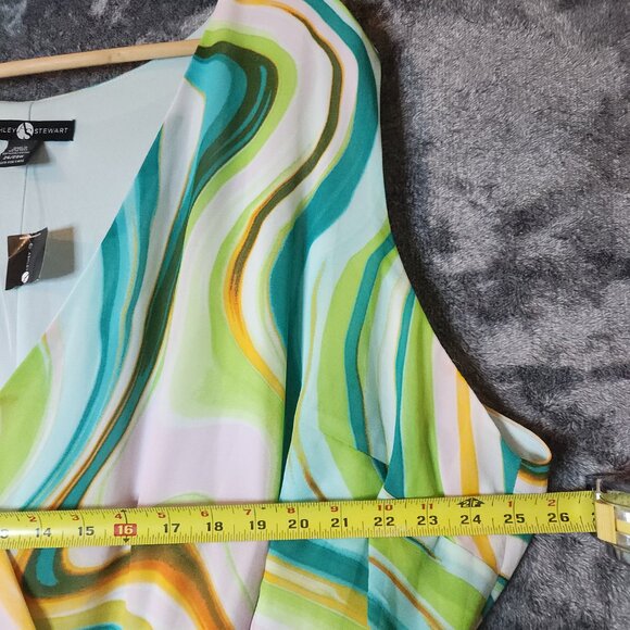 NWT PLUS SIZE Ashley Stewart SZ 26/28 Women's Maxi Dress Tie Back V Neck - Picture 6 of 9